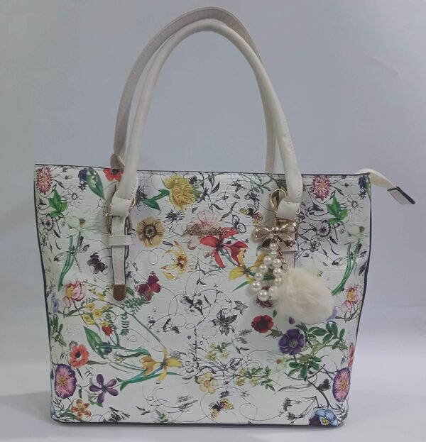 Aimely white printed shoulder bag MSBC036